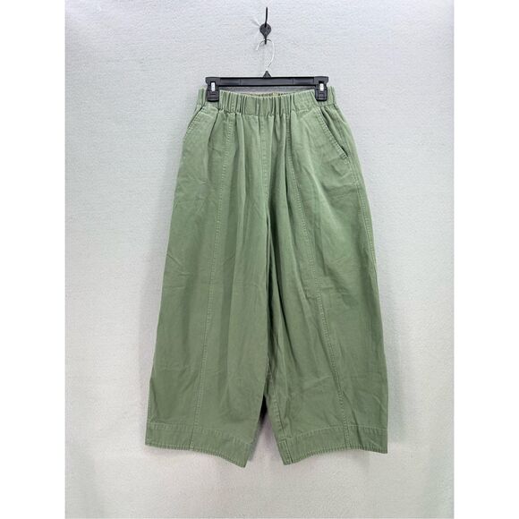 NWOT Collect by Hunch Womens Green Elastic Waist Wide Leg Barrel Pant Free Size - Picture 1 of 12